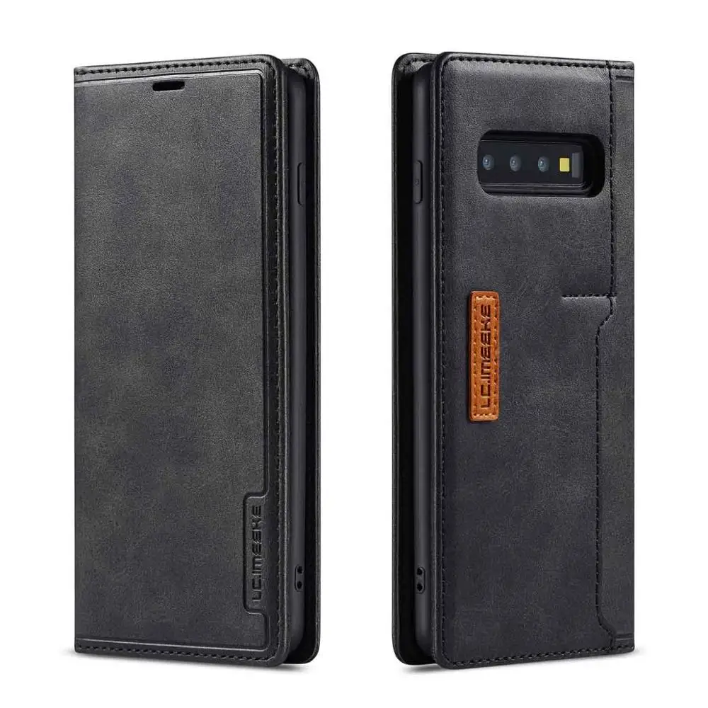 Navy Флип-кейс для samsung Galaxy S10 Plus Роскошный кошелек Бизнес винтажный дизайнерский кожаный чехол для samsung S10 S9 S9 Plus Coque - Цвет: Navy
