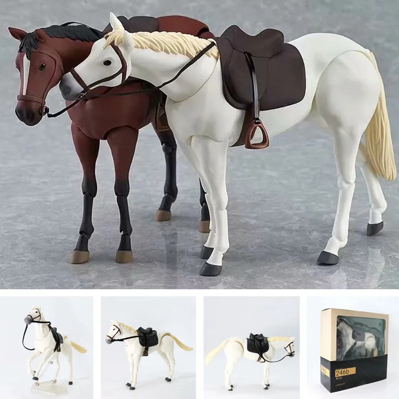 

Naked Baby Horse Figma 246 Horse White Brown Joints Super Cute Cartoon Garage Kit Model Anime Peripheral