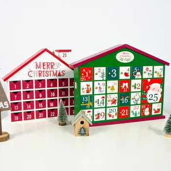 

Wooden Christmas Advent Countdown Calendar Box 24 Drawers Candy Gift Boxes Home Decoration