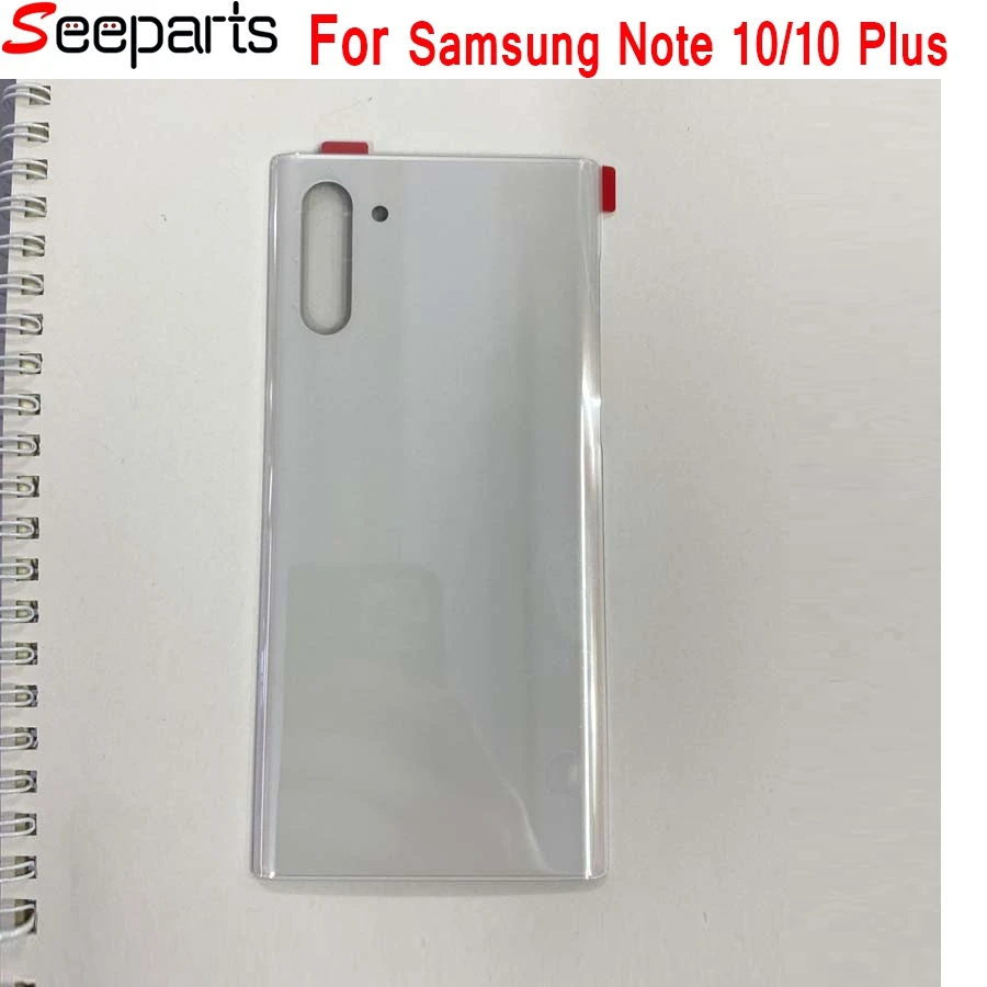 Задняя крышка аккумулятора для Samsung Galaxy Note 10 Plus задняя корпуса N970F N975 + клейкая