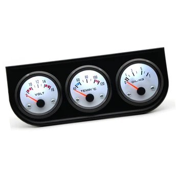 

Pressure Truck Monitoring 3 in 1 Triple Gauge Kit Water Panel Temperature Car Mechanical Oil Measuring Replacement