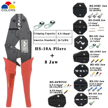 

Crimping Pliers Tool Wire Stripper Multifunction Tools Kit 4 jaw for Insulation non-insulation Tube Pulg Terminals Tools HS-10A