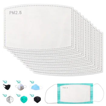 

5 Layer PM2.5 Mask Filter Pads for Disposable Mask Filter Mouth Face Skin Friendly Protective Anti Dust Pad