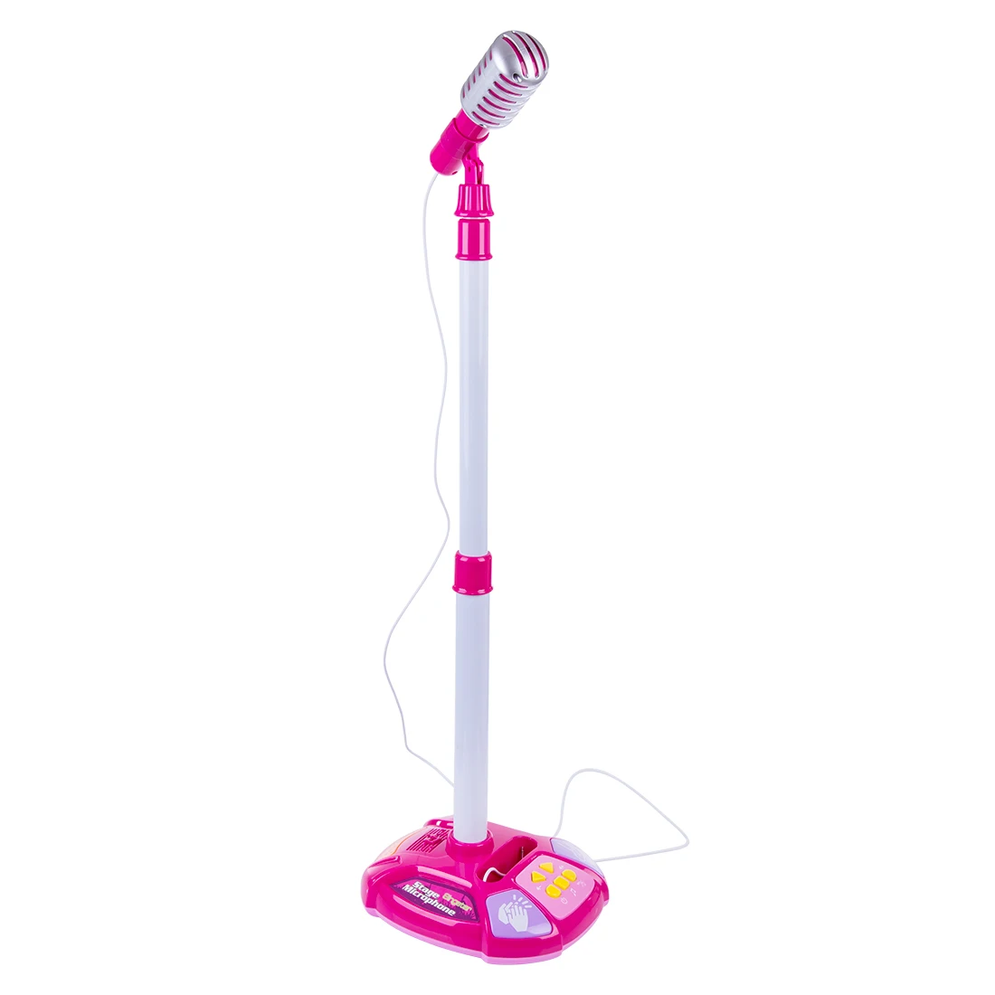 Children Karaoke Song Singing Machine Microphone Stand& Lights Toy Musical Instrument for Girls Boys Christmas Gift- Red/Pink