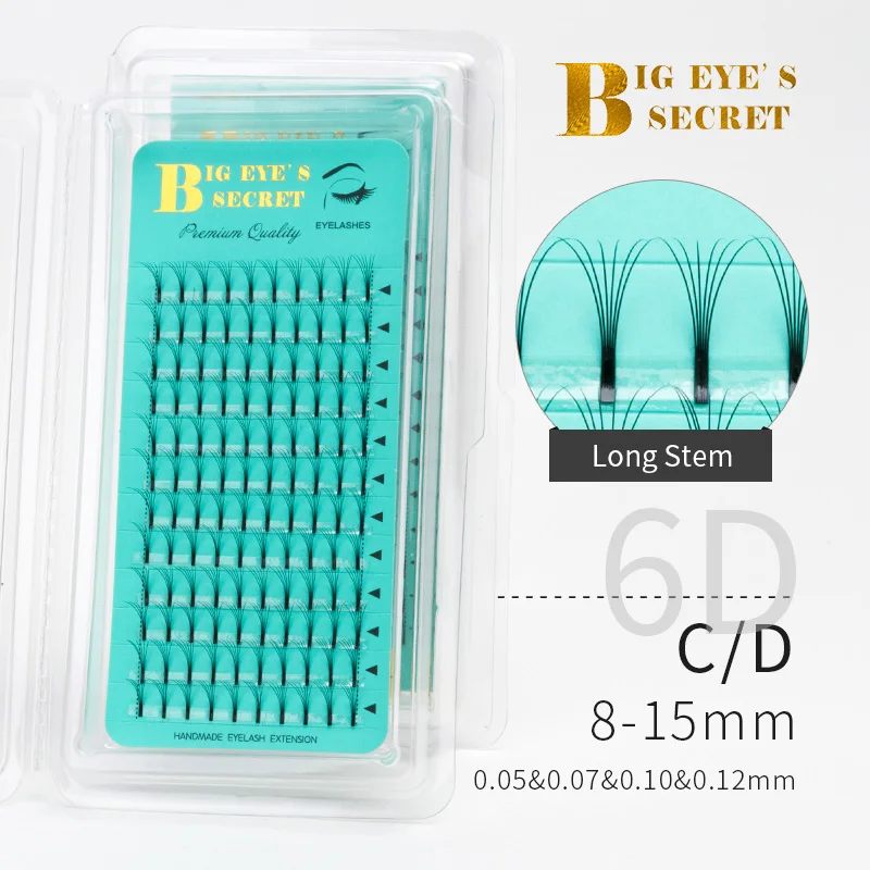 

BES Premade Fanned Russian Volume Lashes Long Stem Premade Fans 8-15mm Mink Eyelash Extension 2D-7D Heat Bonded Volume Lashes
