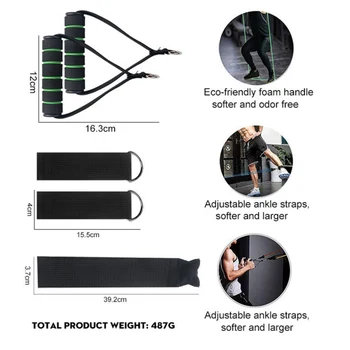 

11 Piece / Set Exercise Workout Fitness Equipment Latex Fitness Tubes Resistance Bands