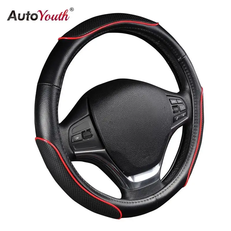 Чехол на Руль Косы Оплетка Руля для Автомобиля Из Кожа AUTOYOUTH Цвет Красный Для форд