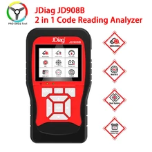Original jdiag jd908b obd2 ferramenta de varredura 12v profissional 2 em 1 analisador leitura código jdiag jd908b ferramenta scanner