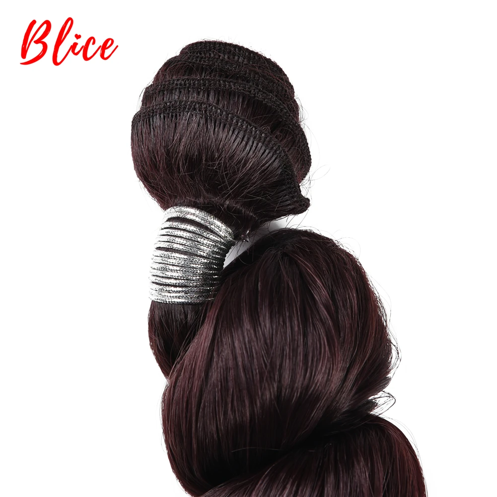 Blice 3 шт./партия синтетические свободные волнистые ткачество с двойными заплетенные кучерявые волосы для наращивания винно-красные пучки волос для женщин 1"-24"