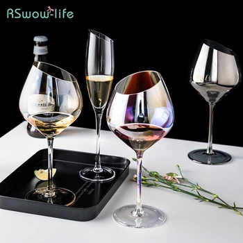 

European Style Beveled Glass Large Tall Champagne Red Wine Cup Brandy Snifters Drinking Utensils Beer Water Beverage Gift Adult