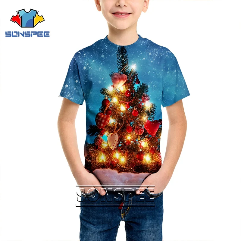 Fashion T-shirt 3D print Christmas Shirts Men Women Anime Child Streetwear Santa Claus T shirt Harajuku Kids Tshirt Xmas Clothes