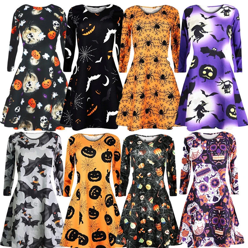 Women 2020 Dress Women Dresses Evening Party Clothes New Autumn Ladies Mini Dresses Women Printing Long Sleeve O Neck Dress