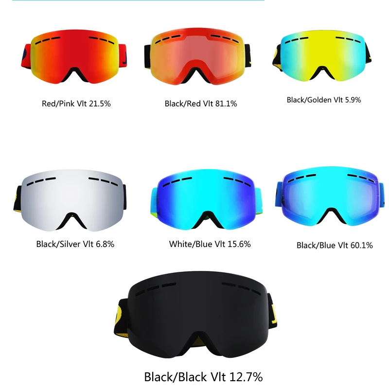 Silber Scheibe Antifog Alpland  Unisex Skibrille Snowboard Skiing goggles 