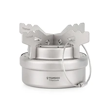 

Tomshoo Portable Mini Titanium Alcohol Stove w/ Lid Cross Stove Stand Rack Outdoor Camping Hiking Backpacking Cook Alcohol Stove