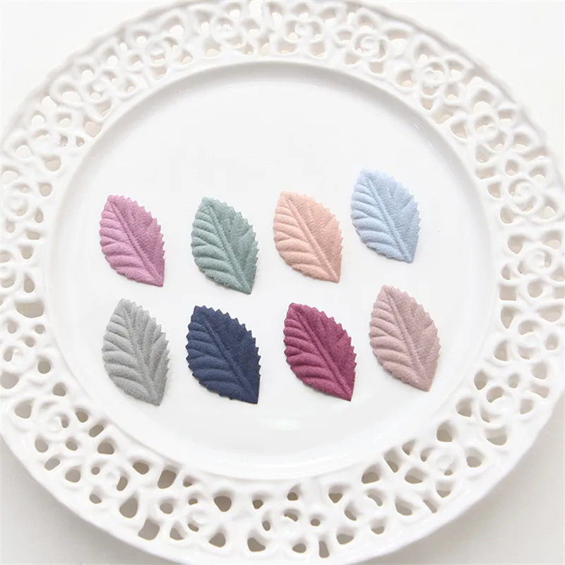 50Pcs Headwear Accessories Handmade Leaves DIY Craft Supplie Clothing Garment Wedding Decor Kids Scrapbooking Materials Leaves