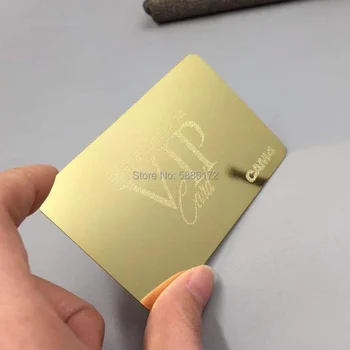 

(100pcs/lot)stainless steel plated with gold metal card