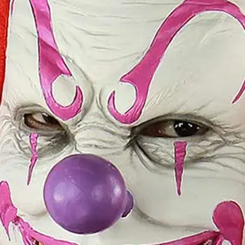 

Horror Scary Evil Clown Mask with Red Hair Latex Masks Halloween Costume Cosplay Q6PE