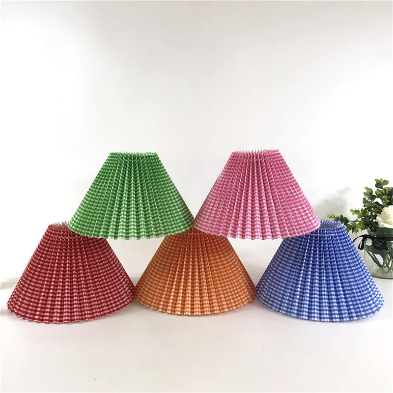 New Pleats Lampshade for Table Lamp Standing Floor Lamps Korean Style Pleated Lampshade Cute Desk Lamp Shade Bedroom Lamps E27
