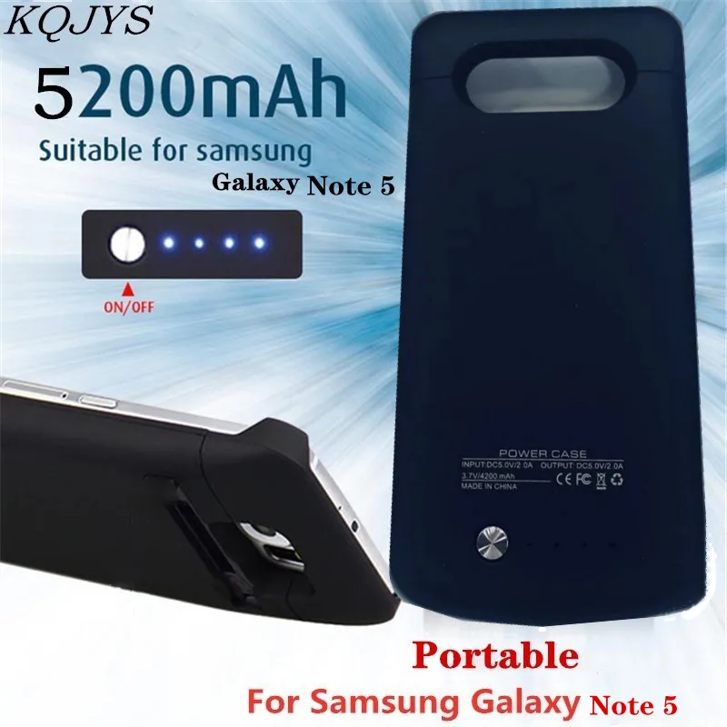 Портативный внешний аккумулятор чехол для зарядки аккумулятора Samsung Galaxy Note 5
