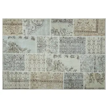 

Handmade Beige Vintage Overdyed Patchwork Area Rug 158x230 Cm-5'2''X7'7''