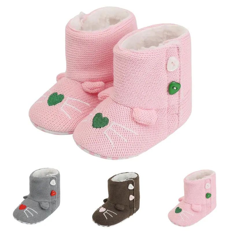 

Babyshoes Winter plus Velvet Warm Infant Cotton-padded Shoes 0-1-Year-Old Cartoon Cat Newborn Infant Soft Bottom Toddler Shoes