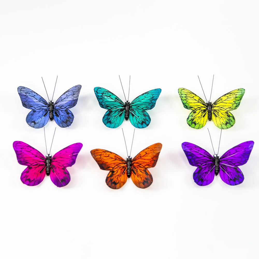 Buy 24 Small Rainbow Butterflies Feather Butterflies Artificial