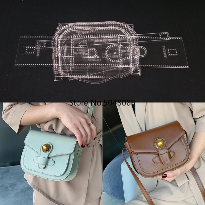 Кожа Diy женская сумка на плечо сумка Шаблон трафарет акриловый шаблон ручной работы кожевенное ремесло набор инструментов швейный узор 18X15X7 см