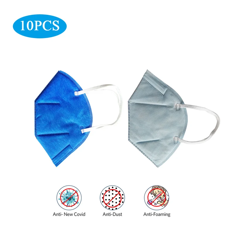 

10PC KN95 Adult Face Mask 4 Layer Non-woven Anti-Dust Health Protective Mouth Nose Cover Masks Dustproof k n95 respirator mask