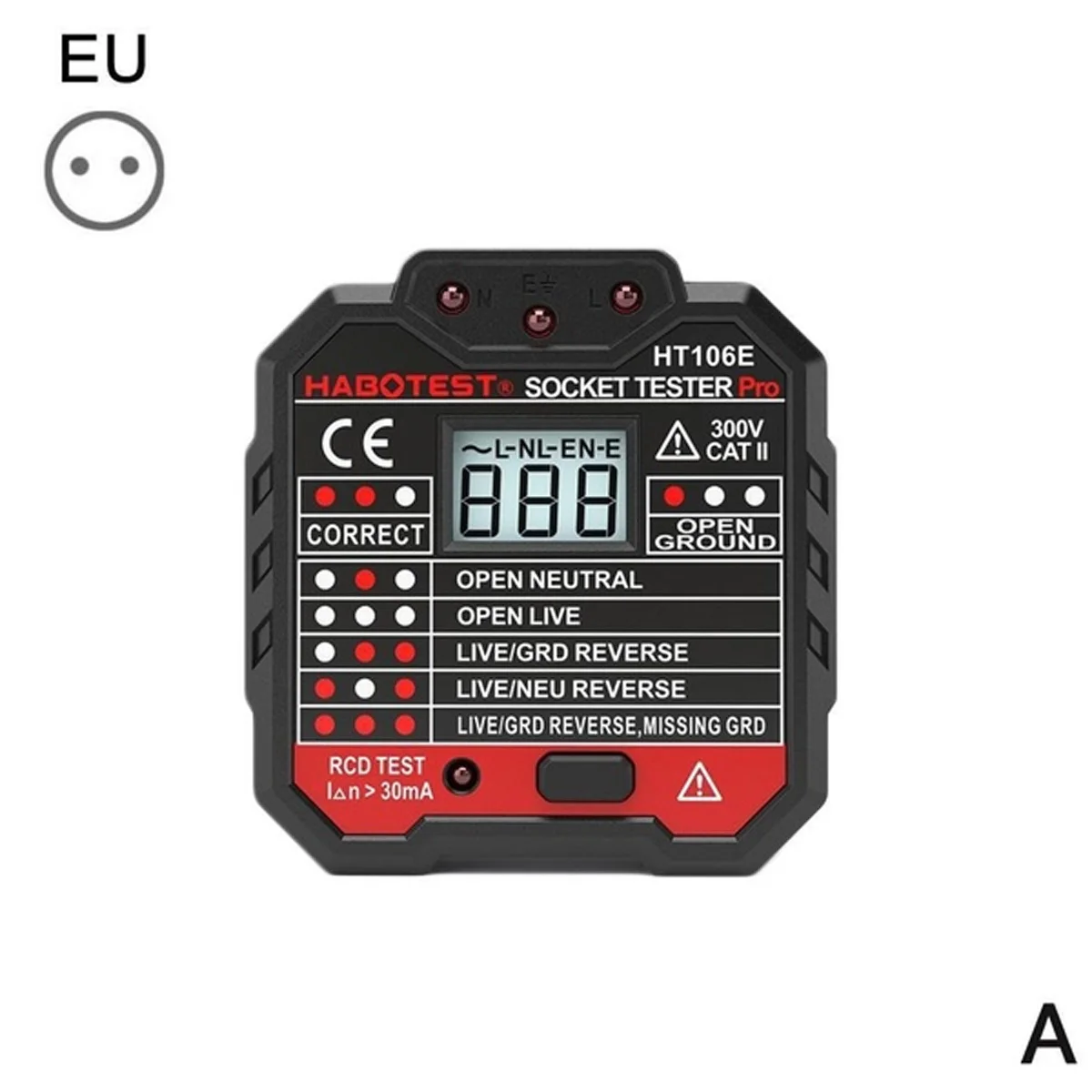 EU Plug Штепсельная Вилка для ЕС/США/Великобритании, цифровой дисплей, тестовая розетка er, розетка для обнаружения проводки, Настенная вилка, выключатель, УЗО, тестовая розетка, детектор, инструмент - Цвет: EU Plug