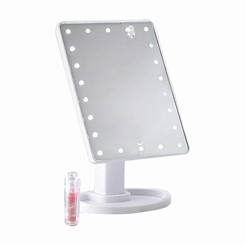 

22 LED Light Press Screen Makeup Mirror Desktop Bright Adjustable Makeup Mirror Desktop Table Lamp Rotatable Makeup Mirror Induc