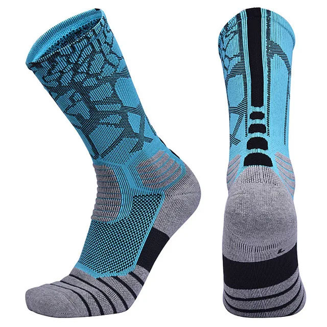 Super Elite Men's Sports Socks Cycling Basketball Running Sports Socks Summer Hiking Ski Tennis Man Women Bicycle Slip LanHei