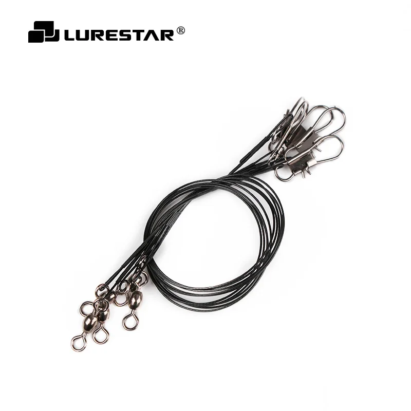 LeaderFishingLineSteelWireTackle30cm5pcsLotSwivelConnector