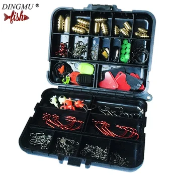 

Fishing Accessories Hooks Swivels Weight 20Kinds 128pcs Fishing Sinker Stoppers Connectors Sequins Lures Fishing Tackle Box