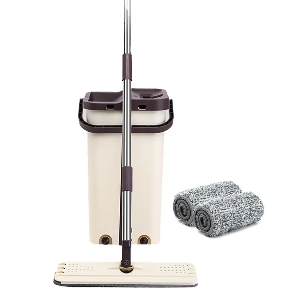 AUGKUN Convenient Washing-free Retractable Flat Mop Mop Cloth Bucket Set Cleaning The Floor Household Cleaning In Stock