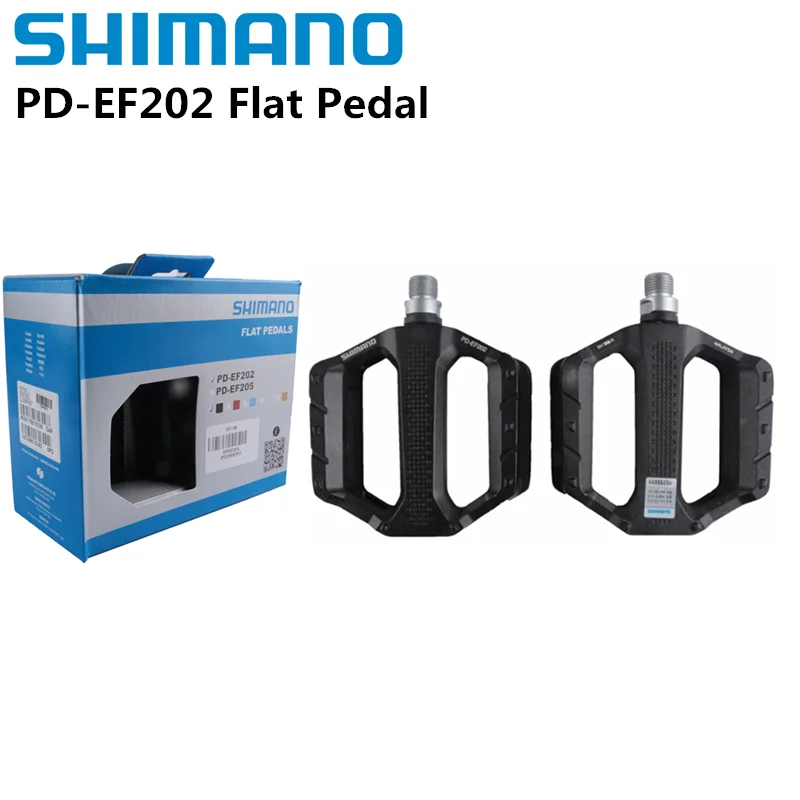 Shimano PD EF202 EF102 MTB Flat Pedal Casual Riding Mountain Bike Aluminum  Alloy Pedals Black PD-EF202 With Original BOX