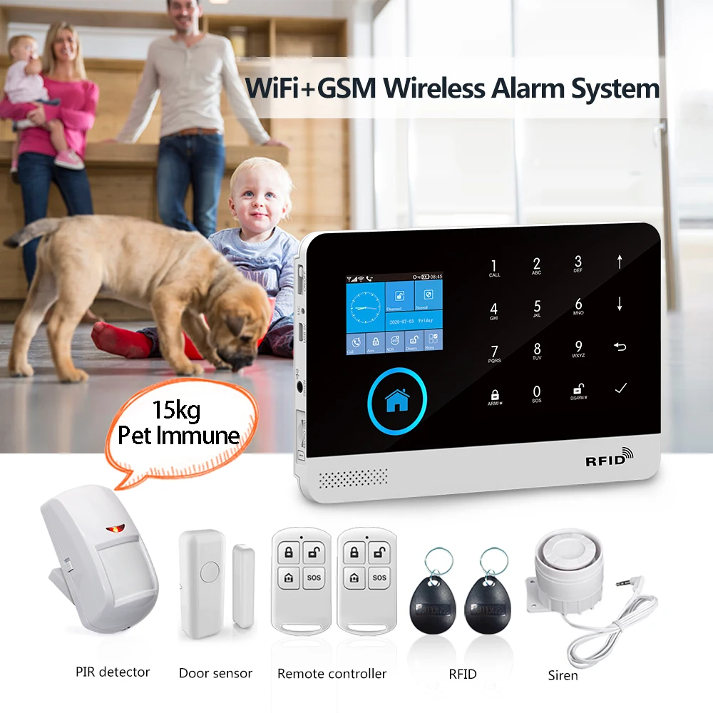 PGST PG103 Wifi 4G Tuya Alarm System With Motion Sensor IP Camera Wireless Smart Home Security Support Alexa