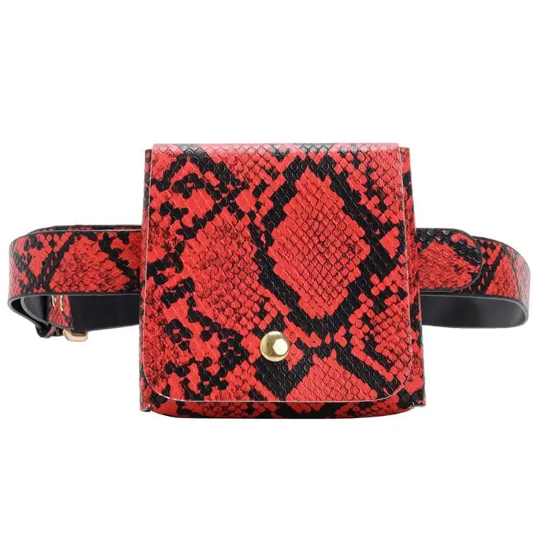 Мини поясная сумка в стиле ретро со змеиным принтом, Женская винтажная поясная сумка из искусственной кожи, маленькая сумочка через плечо
