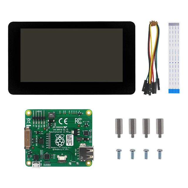 Official Raspberry Pi 7 Inch Touch Screen Display 800x480 HD 24-bit Color LCD DSI Port for RPi 4B 3B+ Zero Optional Case 4