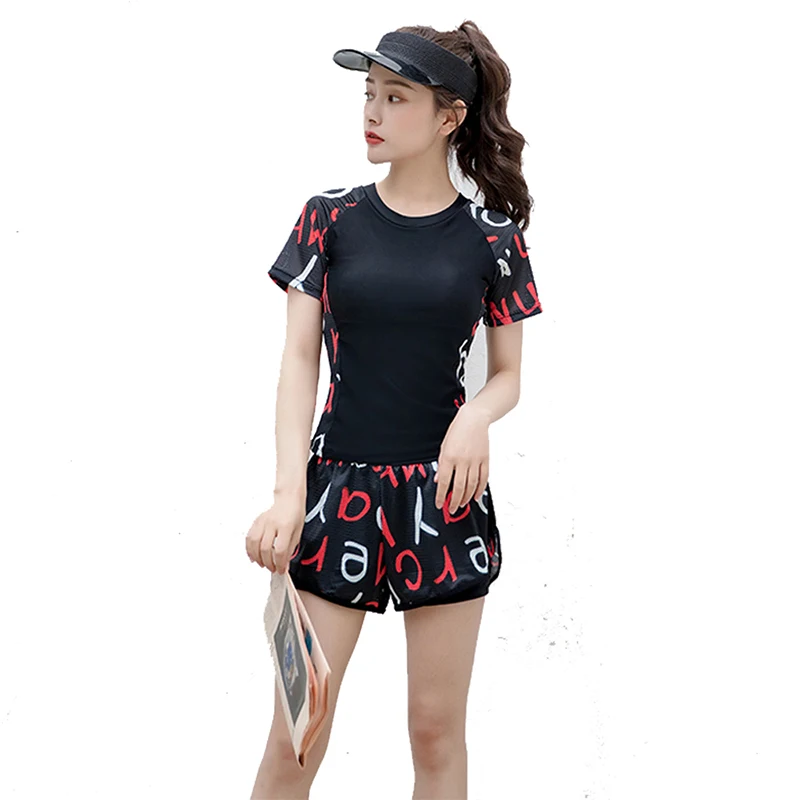 Большой спортивный Двухсекционный купальник, женский купальник из кусков, женский купальник для серфинга, пляжная одежда