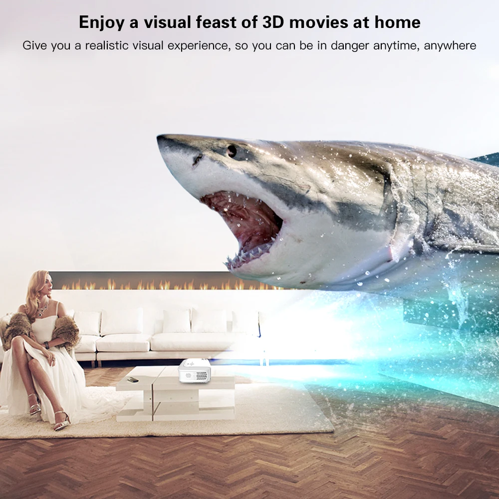 CRENOVA Newest Full HD 1080P Android Projector 6000 Lumens Android 7.1.2 OS Video Projector Support 4K Dolby 2G 16G Beamer