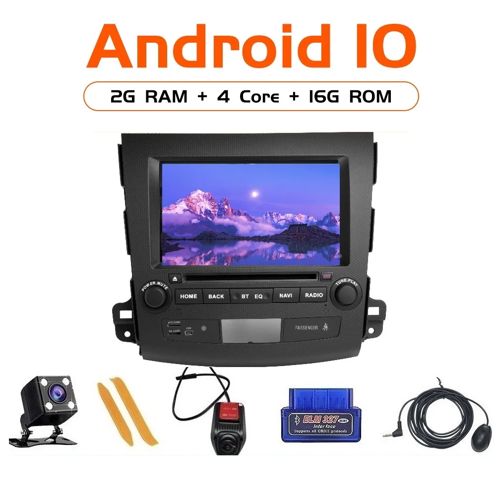 TOOPAI Android 10 для Mitsubishi Outlander 2007-2011 GPS Navi Автомобильный мультимедийный Can-Bus