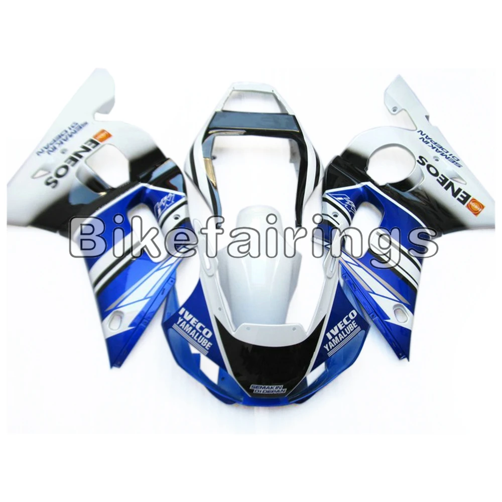 YAMAHABLUE спортивный велосипед Cowlings для Yamaha YZF-600 R6 1998 1999 2000 2001 2002 R6 ABS впрыска Полный Синий Белый Кузов комплект