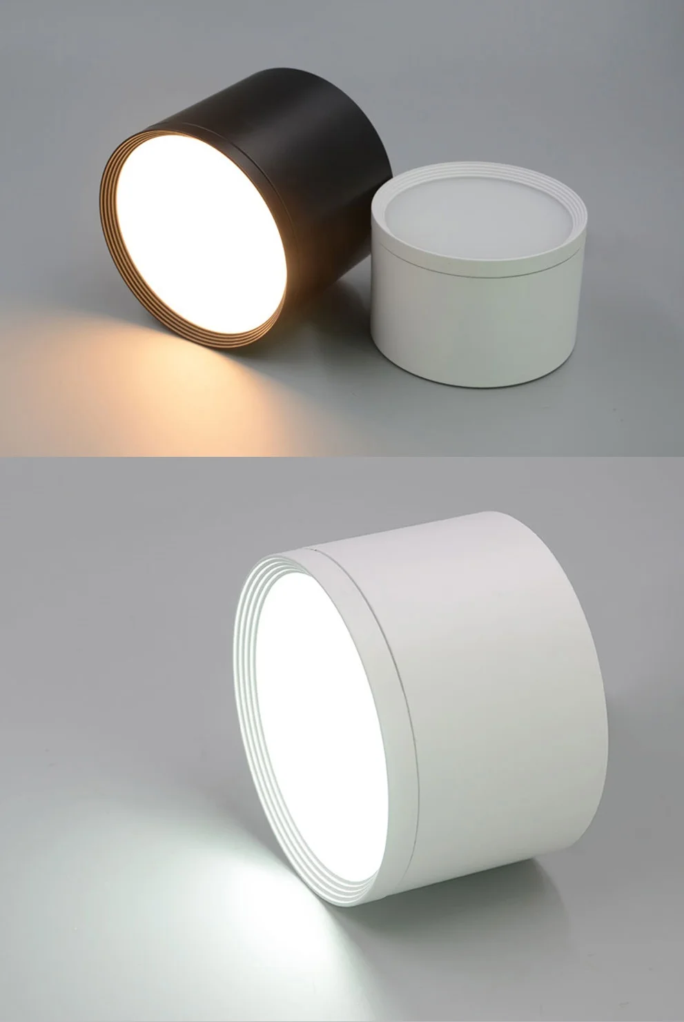 LED Downlight Surface mounted downlights Dimmable Ceiling Cylinder 5W 10W 15W for Bedroom,Living room,study,office,shop,Studio