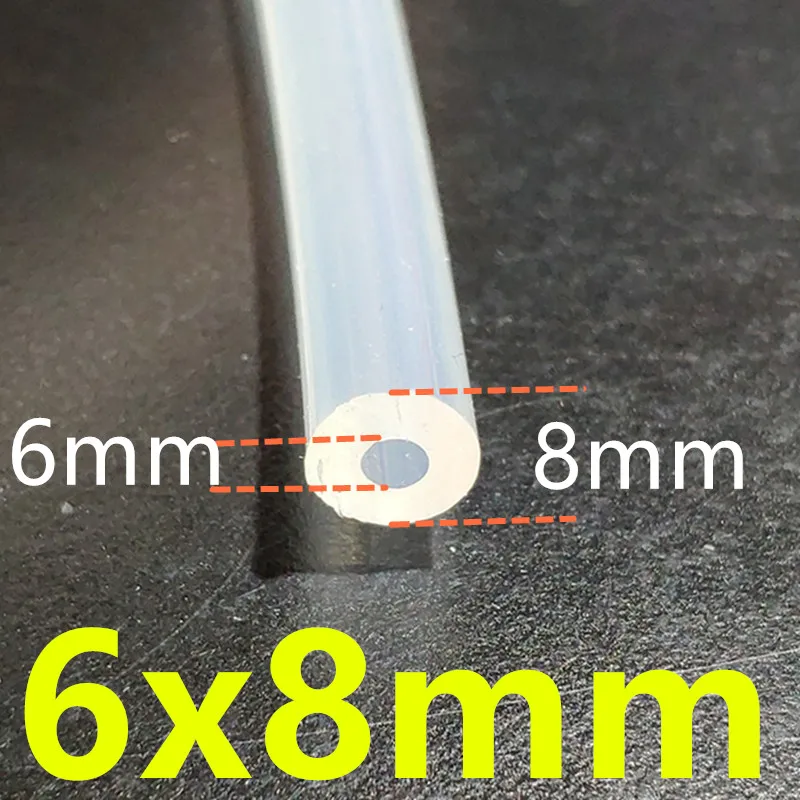 1 Meter Food Grade Transparent Silicone Tubing - 0.5mm to 12mm Diameter Range
