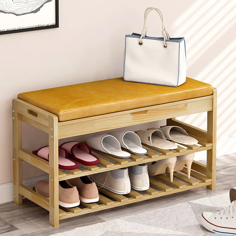 Средний размер твердая деревянная обувь шкаф для хранения ящиков гостиная практичное Украшение Мебель для обуви табурет