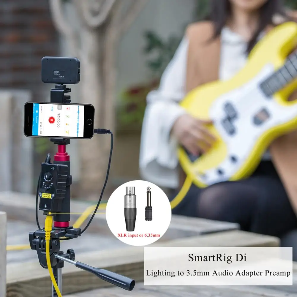 Saramonic микрофон SmartRig Di XLR и 6,3 мм гитарный интерфейс с IOS MFi Сертифицированный вход Lightning для iPhone X 8 7 7s