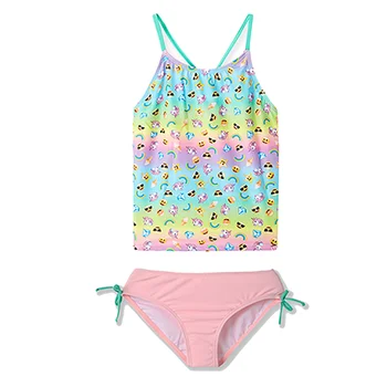 

Girls 2-Piece TAKINI Swimsuit Bathing suit For Girl's Color Stitching Print Two Piece Children's Swimwear
