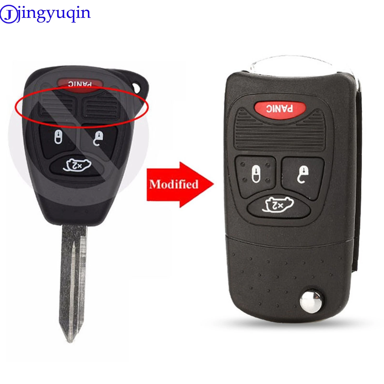 Jingyuqin emote 4 кнопки Складной флип автомобильный чехол для ключей стиль Chrysler Sebring Для