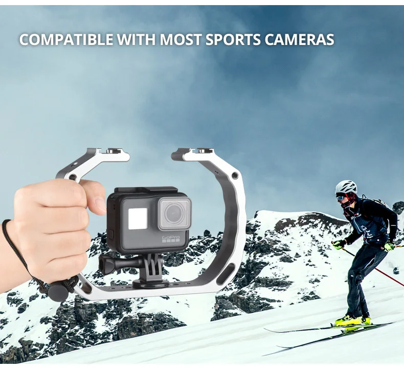 Подводная ручка для дайвинга GoPro Hero 5 6 7 8 с креплением холодной обуви ремешок на