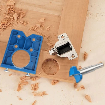 

35mm Hinge Hole Drilling Guide Locator Hinge Drilling Jig Concealed Guide Woodworking Hole Opener Door Cabinet Accessories Tool